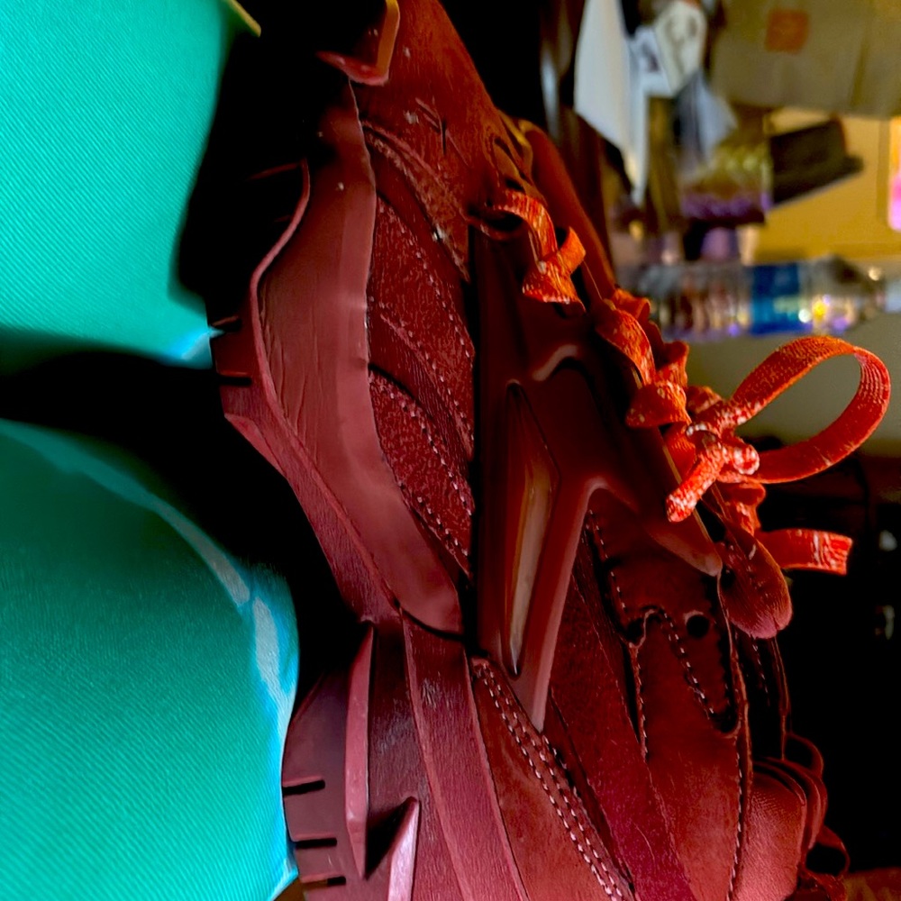 Still fresh all red cardi bee reeboks I also have these in blue size 6